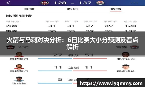 火箭与马刺对决分析：6日比赛大小分预测及看点解析